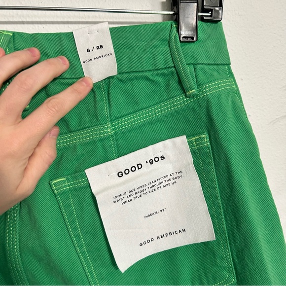 NWT Good American Good 90s Green Jeans Size 6 Size 28 - Picture 7 of 7
